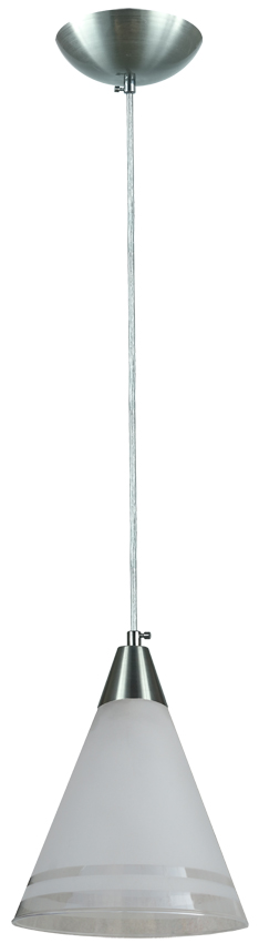 Pendente Luxor Aluminio Escovado Com 1 Tulipa Cone LV230 Fosca Filetada