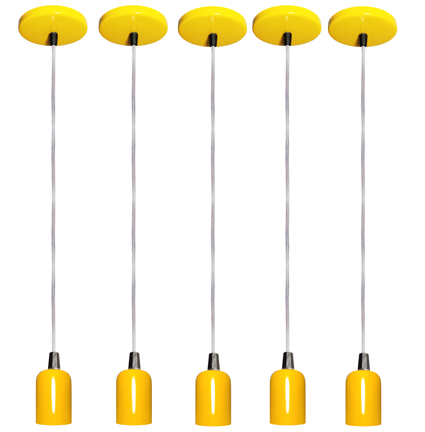 Pendente Model Clean Amarelo para uma lampada com 5                                                 