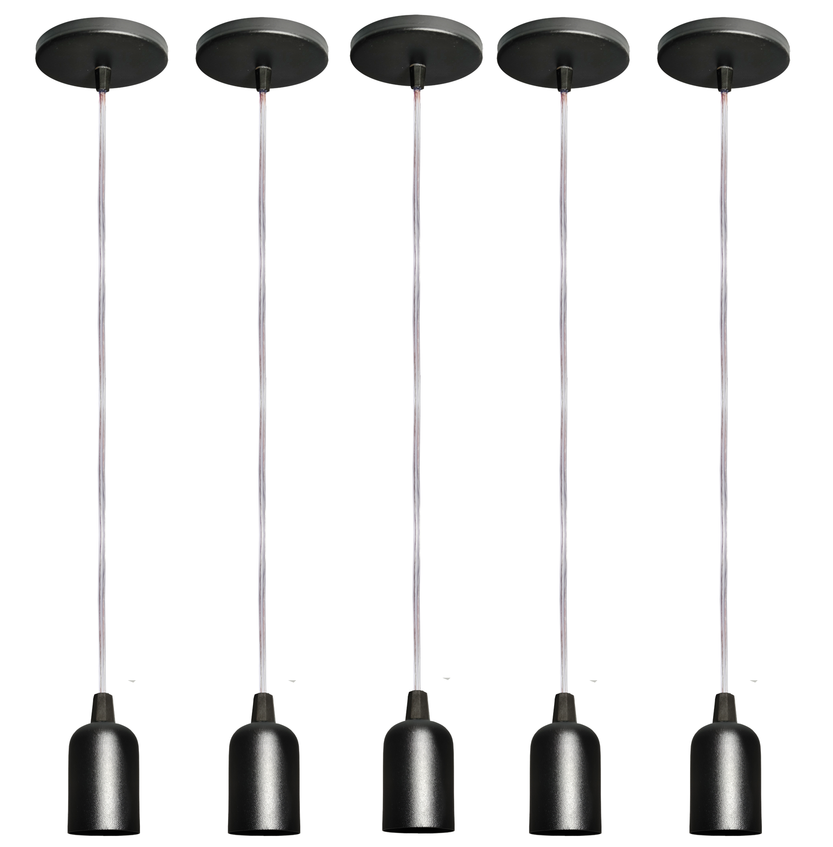 Pendente Model Clean Preto para uma lampada Com 5