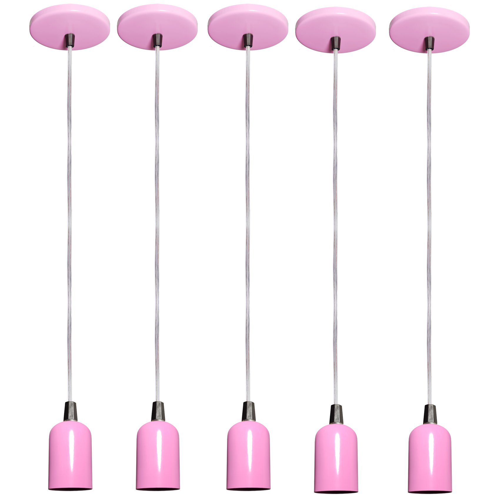Pendente Model Clean Rosa para uma lampada Com 5