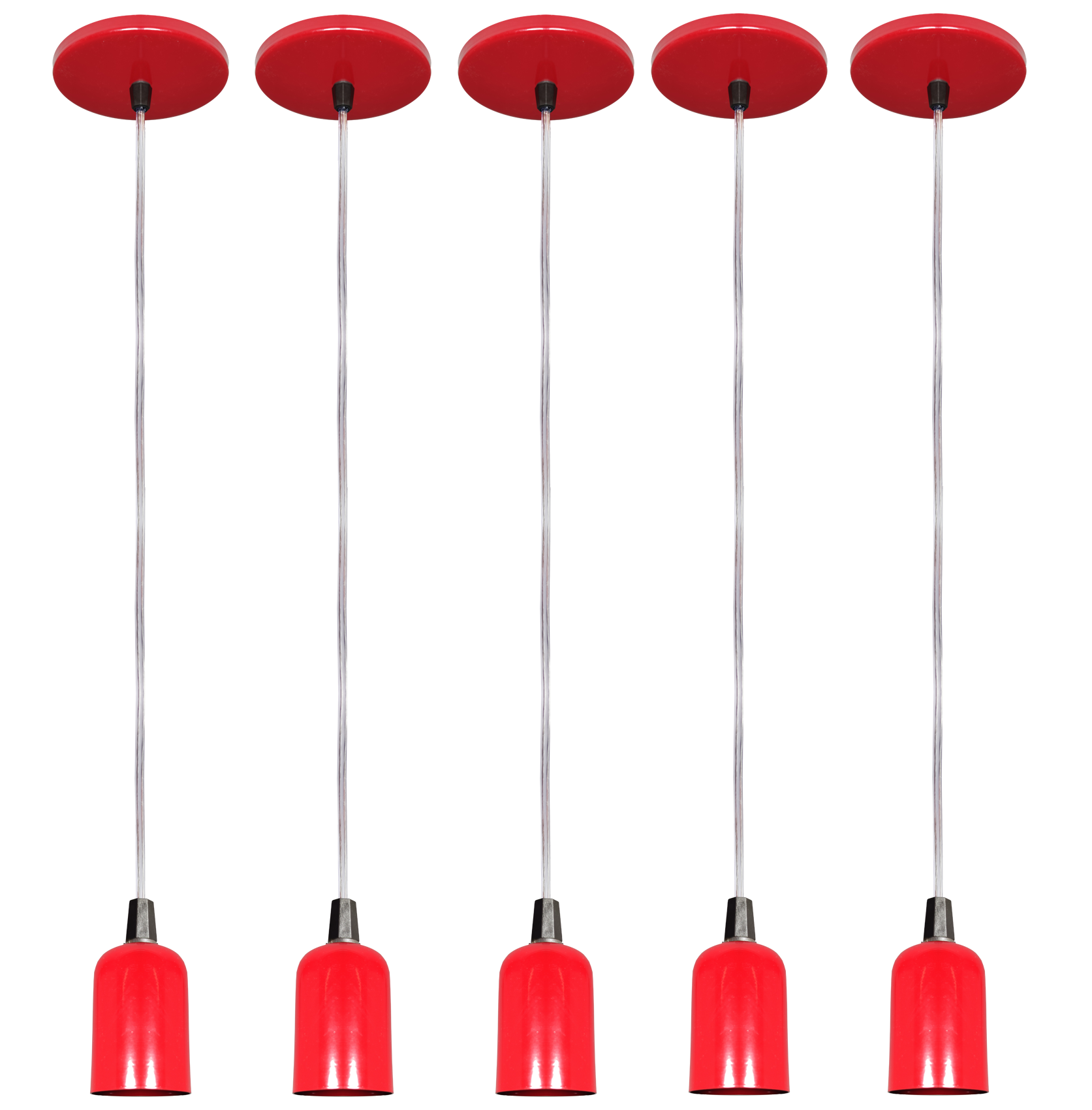 Pendente Model Clean Vermelho Para uma lampada Com 5