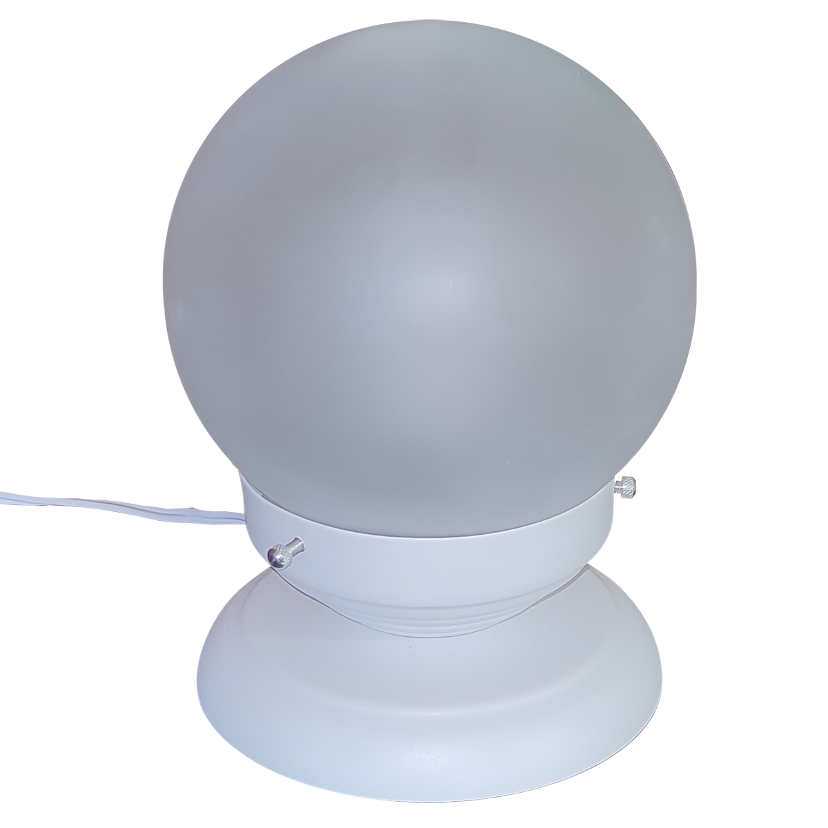 Abajur Bola de Cristal Branco Com Esfera 10x15 Fosca                                                