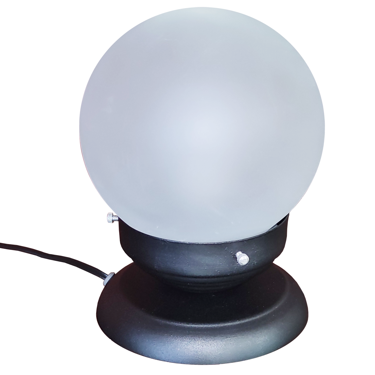 Abajur Bola de Cristal Preto Com Esfera 10x15 Fosca                                                 