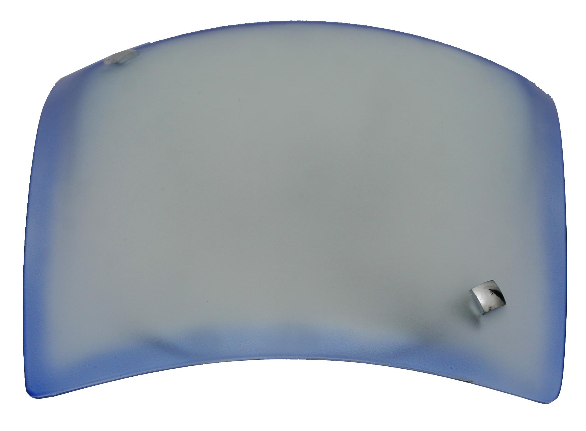 Plafon Charme Quadrado 2 Furos Vidro de 250mm Fosco Com Borda Azul