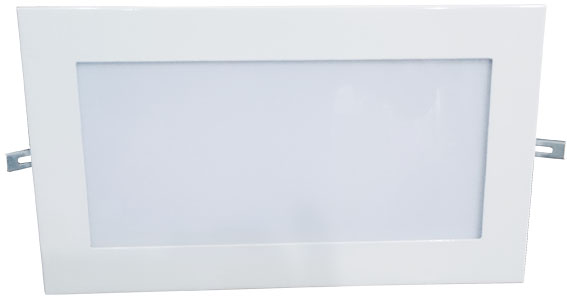 Plafon Retangular de embutir Medio em Aluminio Branco Com Vidro Leitoso