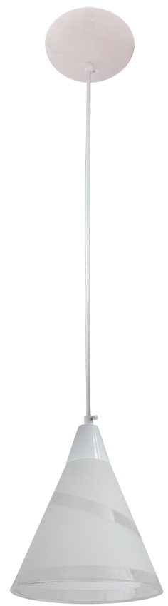 Pendente Luxor Aluminio Branco Com 1 Tulipa Cone LV230 Fosca Filetada Diagonal