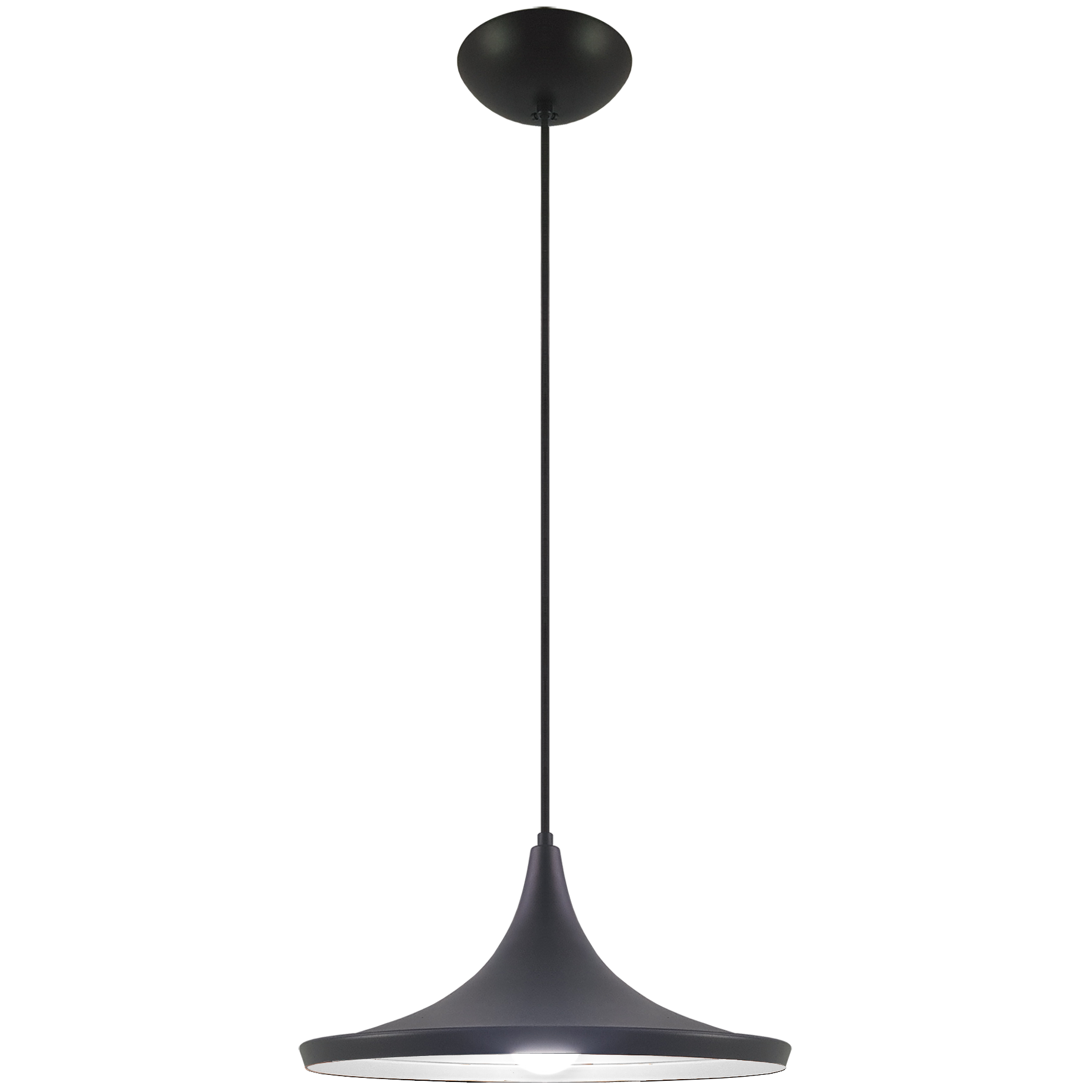 Pendente Style Hong Kong Aluminio Preto Com Branco